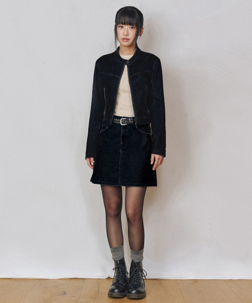 DECET WOMEN（デケット ウーマン）の「[ベルベットデニム]ヴェルベットミニスカートDCSK007BLACK（スカート・レディース・その他・X-SMALL/SMALL/MEDIUM）」の7枚目の写真