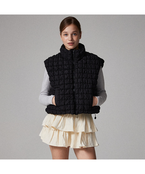 セール】雲キルティングダウンベストブラック（ダウンベスト