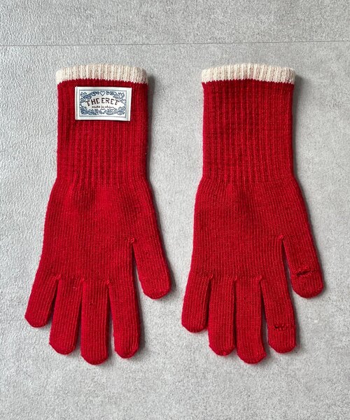CPCM（シーピーシーエム）の「配色ライン手袋（手袋・レディース・レッド/アイボリー/ブラック・FREE）」の9枚目の写真