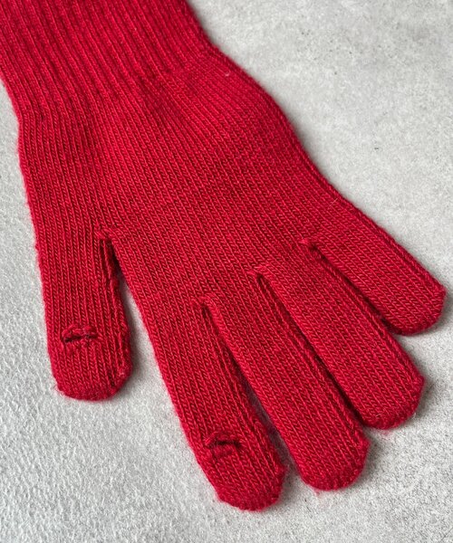 CPCM（シーピーシーエム）の「配色ライン手袋（手袋・レディース・レッド/アイボリー/ブラック・FREE）」の10枚目の写真