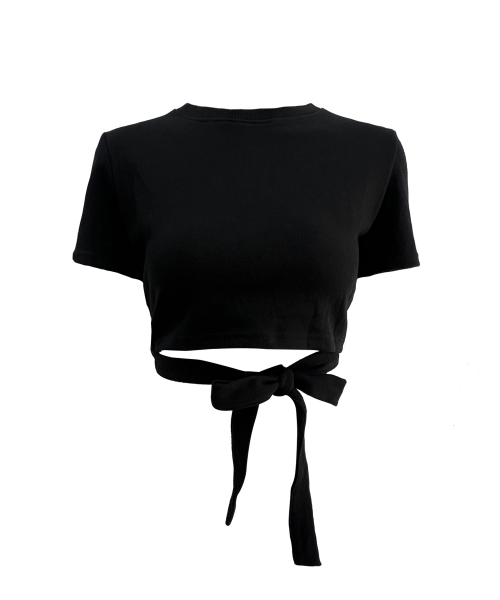 SETSETSET（セットセットセット）の「RIBBON BACK SLIT CROP T-SHIRT BLACK（Tシャツ/カットソー・レディース・その他・FREE）」の3枚目の写真