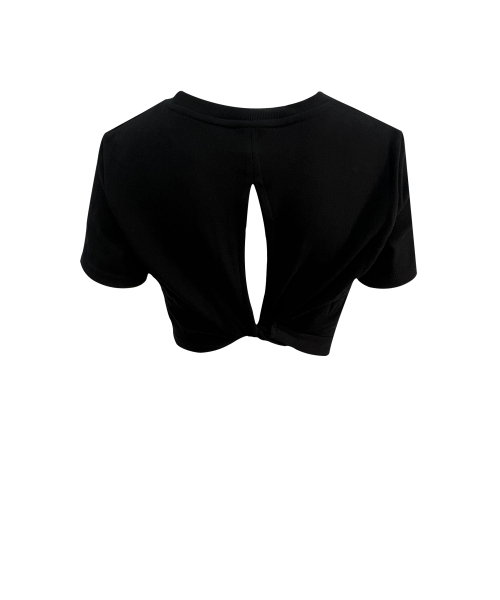 SETSETSET（セットセットセット）の「RIBBON BACK SLIT CROP T-SHIRT BLACK（Tシャツ/カットソー・レディース・その他・FREE）」の4枚目の写真