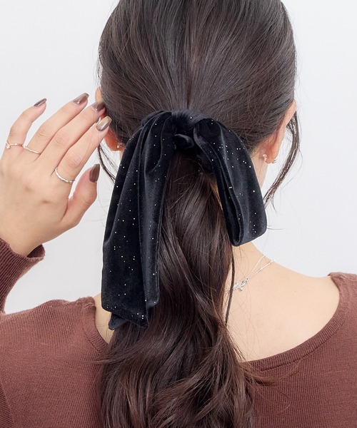 セール】2WAYラメベロアリボンシュシュ（シュシュ）｜Heartdance