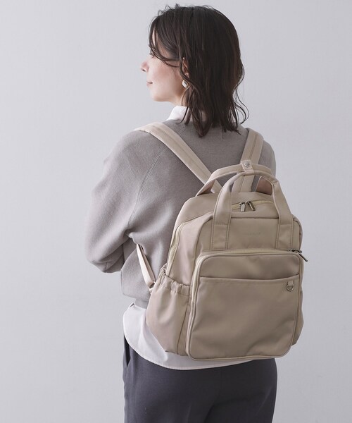 OPAQUE.CLIP（オペークドットクリップ）の「フロントポケットデザインリュック【2WAY／マルチポケット】（バックパック/リュック・レディース・ベージュ/グレー/ブラック・00）」の8枚目の写真