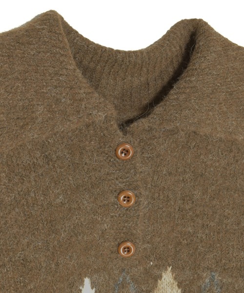 アーガイルオーバーニット(sayaka select) 秋 冬 トップス レトロ