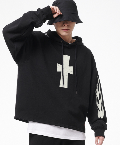 ARTISTWEAR（アーティストウェア）の「[ATW] フレイムイージーフード（パーカー・レディース・ブラック/グレー・MEDIUM/LARGE/X-LARGE/XX-LARGE）」の5枚目の写真