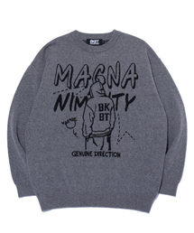 BUNKERBUSTER（バンカーバスター）の「マグナニミティドローイングニット MP4SU837_MELANGE GREY（ニット/セーター）」