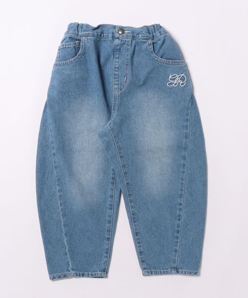 GROOVY COLORS（グルービーカラーズ）の「8oz Denim Barrel Leg Long Pants（その他パンツ・キッズ・ブルー・115/125）」の3枚目の写真