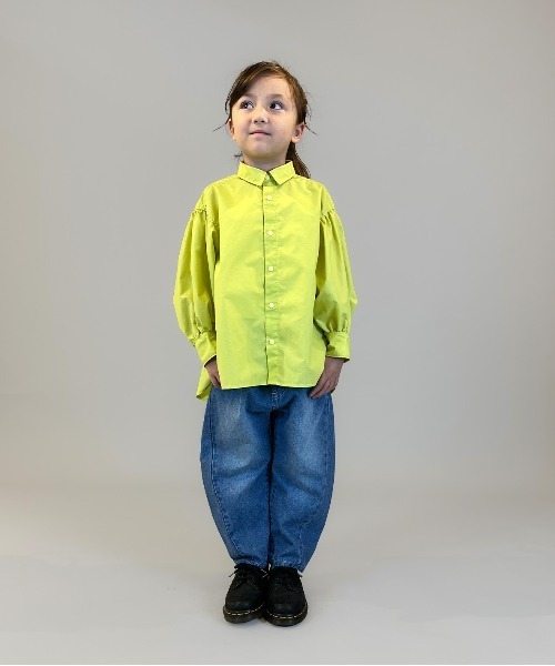 GROOVY COLORS（グルービーカラーズ）の「8oz Denim Barrel Leg Long Pants（その他パンツ・キッズ・ブルー・115/125）」の7枚目の写真