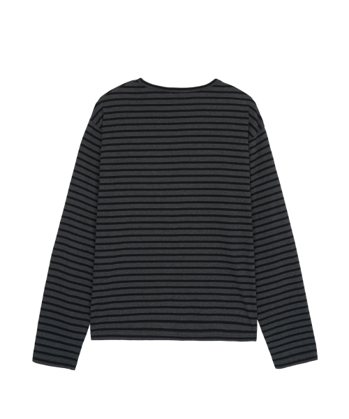 MATISSE THE CURATOR(マティスザキュレーター)の「トセルストライプTシャツチャコール(Tシャツ/カットソー・メンズ・その他・1/2/3)」の2枚目の写真