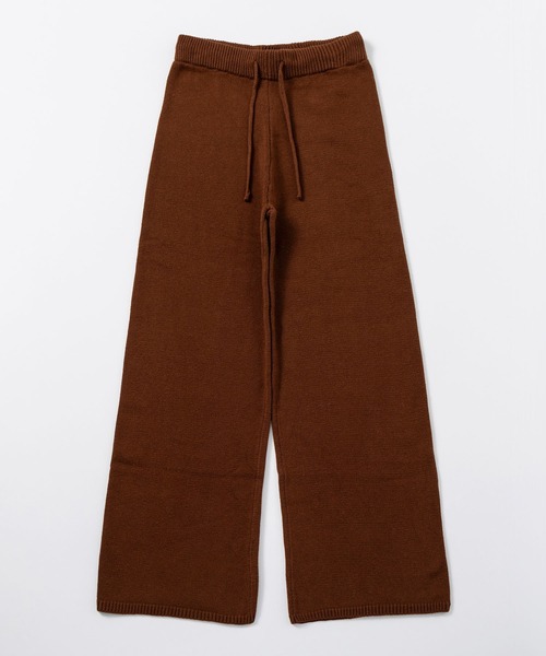 Bie(ビエ)の「カシミヤブレンド ワイドニットパンツ(その他パンツ・レディース・ブラウン/ホワイト/ライトグレー・M/S/L)」の8枚目の写真