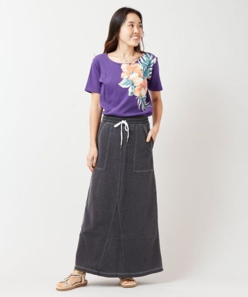 Kahiko(カヒコ)の「【Kahiko】ワイルアフラTシャツ(Tシャツ/カットソー・レディース・ネイビー/ホワイト・M/L)」の5枚目の写真