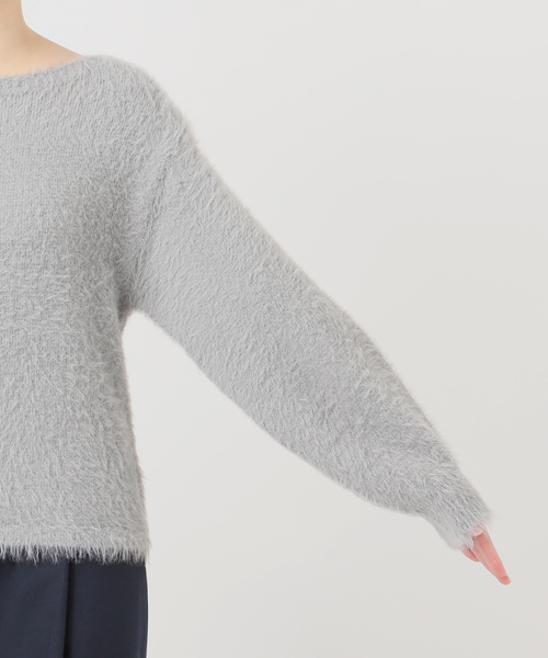 La TOTALITE(ラトータリテ)の「《WEB限定》【洗える】ファーバックパール長袖プルオーバー(ニット/セーター・レディース・グレー/ベージュ・FREE)」の8枚目の写真