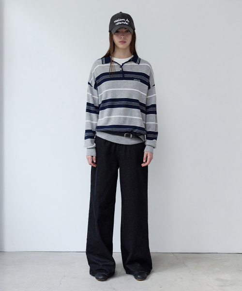 ROLAROLA(ロラロラ)の「DAMAGE WIDE DENIM PANTS BLACK(デニムパンツ・レディース・ブラック・S/M)」の2枚目の写真