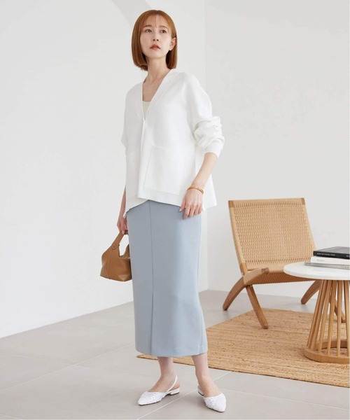 SLOBE IENA（スローブイエナ）の「《WEB・一部店舗限定/追加》スムースニットカーディガン（カーディガン/ボレロ・レディース・ホワイト/ネイビー/イエロー・FREE）」の21枚目の写真