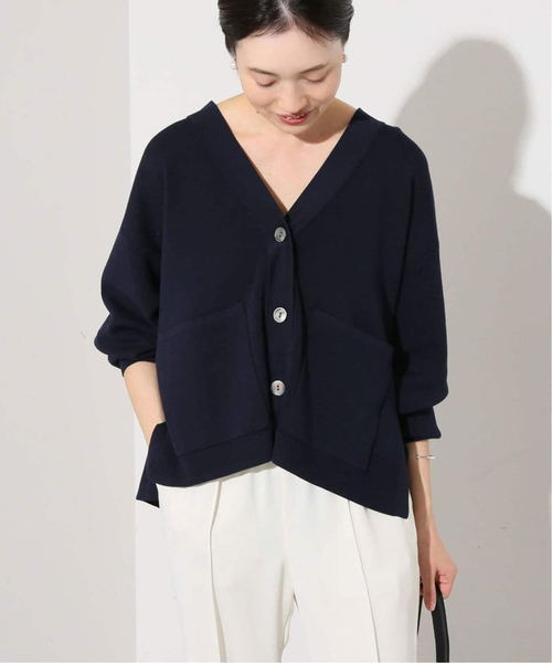 SLOBE IENA（スローブイエナ）の「《WEB・一部店舗限定/追加》スムースニットカーディガン（カーディガン/ボレロ・レディース・ホワイト/ネイビー/イエロー・FREE）」の8枚目の写真