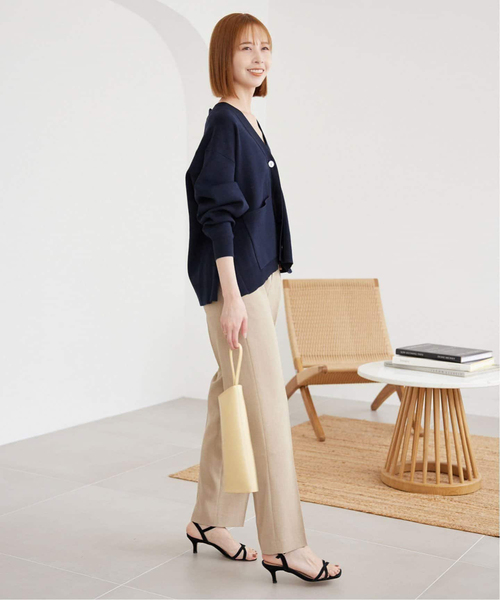 SLOBE IENA（スローブイエナ）の「《WEB・一部店舗限定/追加》スムースニットカーディガン（カーディガン/ボレロ・レディース・ホワイト/ネイビー/イエロー・FREE）」の10枚目の写真