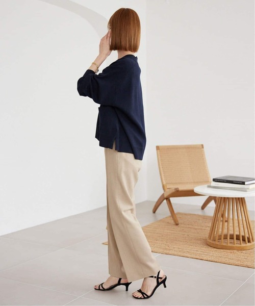 SLOBE IENA（スローブイエナ）の「《WEB・一部店舗限定/追加》スムースニットカーディガン（カーディガン/ボレロ・レディース・ホワイト/ネイビー/イエロー・FREE）」の11枚目の写真