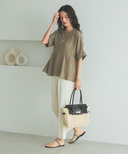 Elura(エルーラ)の「いつラクダブルクロステーパードパンツ<低身長サイズあり>/655837(その他パンツ・レディース・ネイビー/ブラック/ベージュ/オフホワイト・MEDIUM/SMALL/FREE(S)/LARGE)」の6枚目の写真