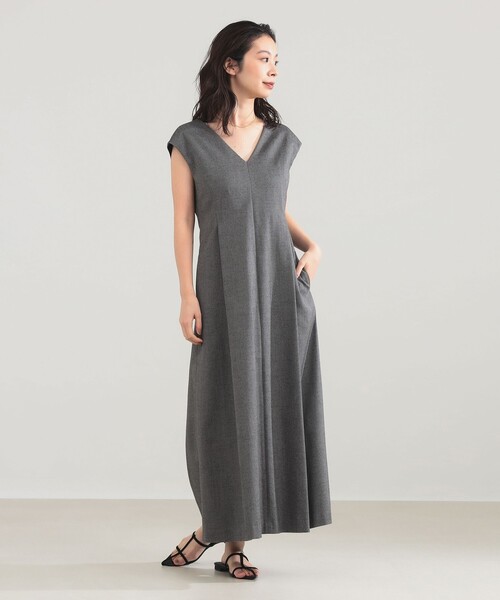 Demi-Luxe BEAMS(デミルクス ビームス)の「【8/6値下げ】AK+1 / Vネック フレア ノースリーブ ワンピ―ス(ワンピース・レディース・ブラウン系その他4/ブラック・38/36)」の5枚目の写真