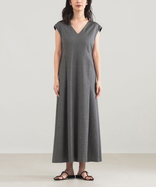 Demi-Luxe BEAMS(デミルクス ビームス)の「【8/6値下げ】AK+1 / Vネック フレア ノースリーブ ワンピ―ス(ワンピース・レディース・ブラウン系その他4/ブラック・38/36)」の12枚目の写真