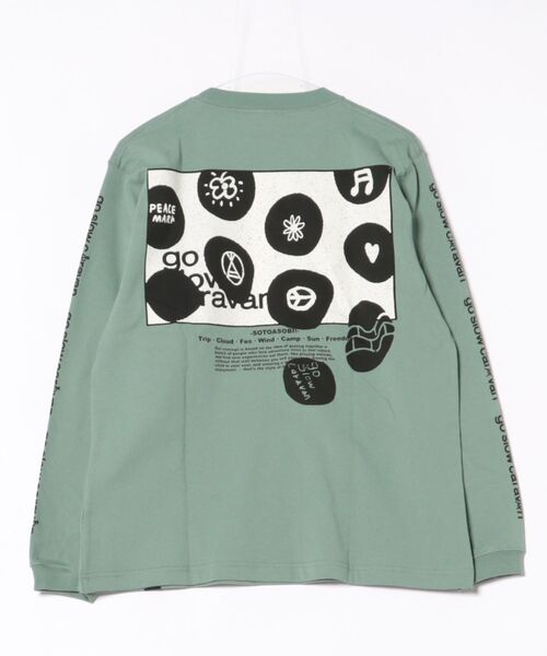 go slow caravan(ゴースローキャラバン)の「USA/C スクエアLOGO バックプリント ロングスリーブ TEE(Tシャツ/カットソー・メンズ・ホワイト/グリーン/ネイビー・MEDIUM/LARGE/X-LARGE)」の21枚目の写真