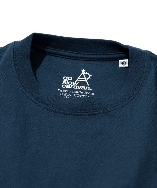 go slow caravan(ゴースローキャラバン)の「USA/C スクエアLOGO バックプリント ロングスリーブ TEE(Tシャツ/カットソー・メンズ・ホワイト/グリーン/ネイビー・MEDIUM/LARGE/X-LARGE)」の4枚目の写真