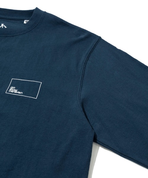 go slow caravan(ゴースローキャラバン)の「USA/C スクエアLOGO バックプリント ロングスリーブ TEE(Tシャツ/カットソー・メンズ・ホワイト/グリーン/ネイビー・MEDIUM/LARGE/X-LARGE)」の5枚目の写真