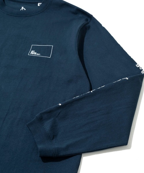 go slow caravan(ゴースローキャラバン)の「USA/C スクエアLOGO バックプリント ロングスリーブ TEE(Tシャツ/カットソー・メンズ・ホワイト/グリーン/ネイビー・MEDIUM/LARGE/X-LARGE)」の6枚目の写真