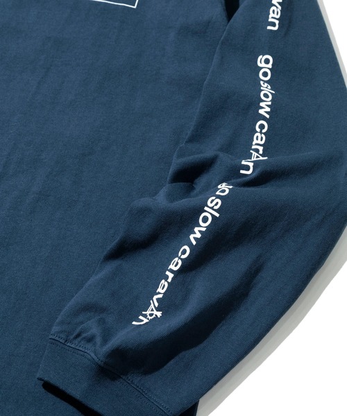 go slow caravan(ゴースローキャラバン)の「USA/C スクエアLOGO バックプリント ロングスリーブ TEE(Tシャツ/カットソー・メンズ・ホワイト/グリーン/ネイビー・MEDIUM/LARGE/X-LARGE)」の7枚目の写真