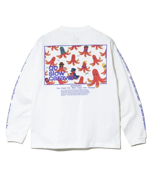 go slow caravan(ゴースローキャラバン)の「USA/C スクエアLOGO バックプリント ロングスリーブ TEE(Tシャツ/カットソー・メンズ・ホワイト/グリーン/ネイビー・MEDIUM/LARGE/X-LARGE)」の14枚目の写真