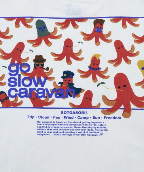 go slow caravan(ゴースローキャラバン)の「USA/C スクエアLOGO バックプリント ロングスリーブ TEE(Tシャツ/カットソー・メンズ・ホワイト/グリーン/ネイビー・MEDIUM/LARGE/X-LARGE)」の15枚目の写真