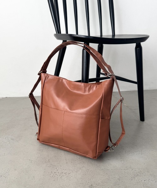 LOVALOT(ラバロット)の「【3WAY】ソフトフェイクレザーショルダーバッグ リュック A5(ショルダーバッグ・レディース・ブラック/ホワイト/ブラウン・F)」の22枚目の写真