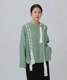 LEPSIM | 5ゲージ異素材編み柄プルオーバー 639432(ニット/セーター)