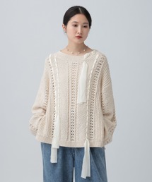 LEPSIM | 5ゲージ異素材編み柄プルオーバー　639432(ニット/セーター)