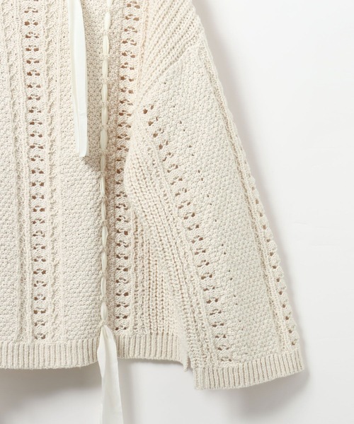 LEPSIM（レプシィム）の「5ゲージ異素材編み柄プルオーバー　639432（ニット/セーター・レディース・ライトグリーン/アイボリー/ベージュ・FREE）」の19枚目の写真