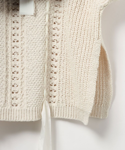 LEPSIM（レプシィム）の「5ゲージ異素材編み柄プルオーバー　639432（ニット/セーター・レディース・ライトグリーン/アイボリー/ベージュ・FREE）」の20枚目の写真