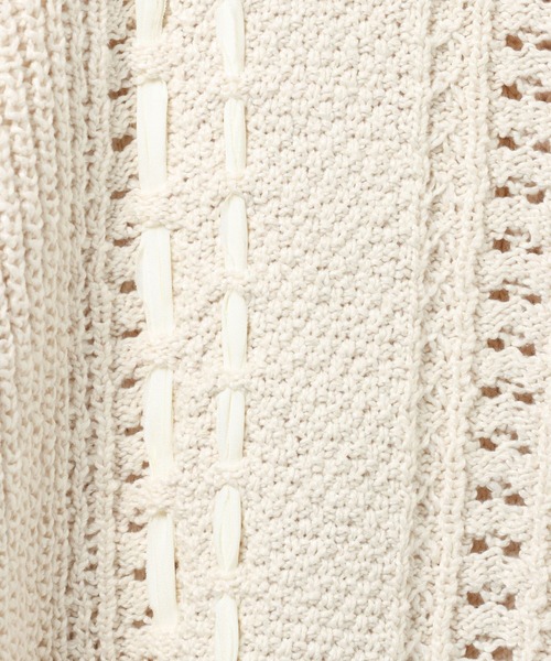 LEPSIM（レプシィム）の「5ゲージ異素材編み柄プルオーバー　639432（ニット/セーター・レディース・ライトグリーン/アイボリー/ベージュ・FREE）」の22枚目の写真