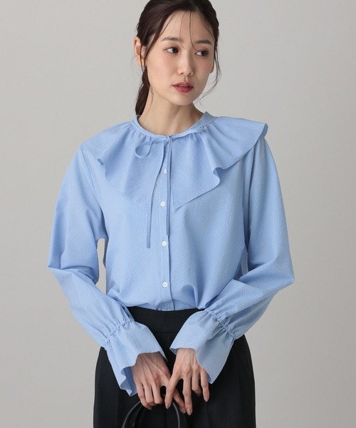 GLOBAL WORK（グローバルワーク）の「MATINEE LINE/襟2WAYシャツ/636110（シャツ/ブラウス・レディース・ライトブルー/ブラック/ホワイト系その他2・LARGE/MEDIUM）」の20枚目の写真