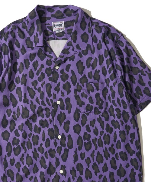 HOUSTON(ヒューストン)の「【HOUSTON / ヒューストン】LEOPARD ALOHA SHIRT / レオパード柄アロハシャツ(シャツ/ブラウス・メンズ・パープル/ライム/オフホワイト/チャコール/カーキ/ターコイズブルー・X-LARGE/MEDIUM/LARGE)」の6枚目の写真