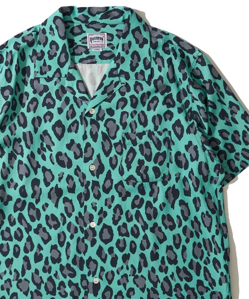 HOUSTON(ヒューストン)の「【HOUSTON / ヒューストン】LEOPARD ALOHA SHIRT / レオパード柄アロハシャツ(シャツ/ブラウス・メンズ・パープル/ライム/オフホワイト/チャコール/カーキ/ターコイズブルー・X-LARGE/MEDIUM/LARGE)」の5枚目の写真