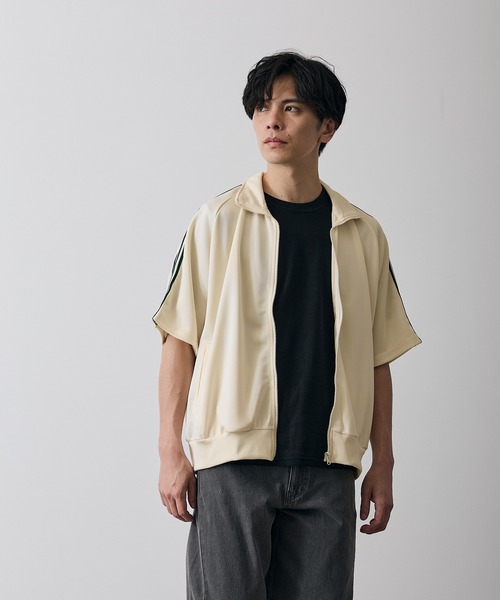 improves（インプローブス）の「ライン ジャージ 半袖 トラックジャケット（ジャージ・メンズ・ネイビー/ホワイト/ブラック・LARGE/MEDIUM/SMALL）」の2枚目の写真