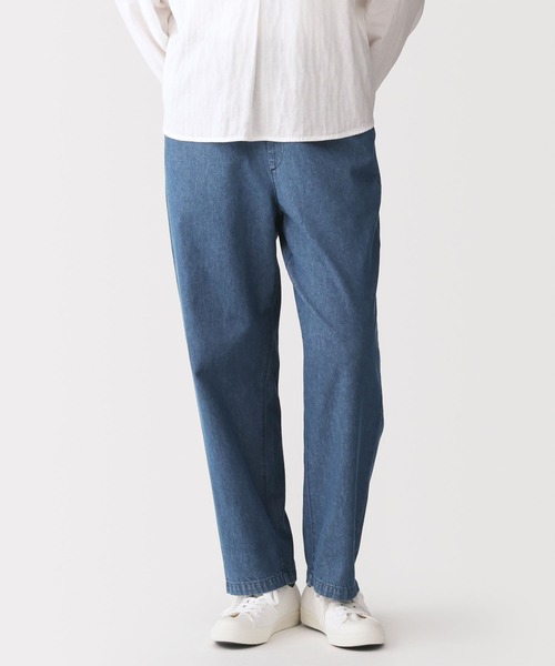 無印良品(ムジルシリョウヒン)の「婦人 洗いざらし デニムイージーテーパードパンツ(デニムパンツ・レディース・ダークネイビー/ブルー・L/M/S/XL)」の2枚目の写真