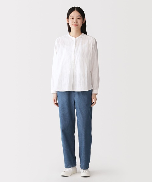 無印良品(ムジルシリョウヒン)の「婦人 洗いざらし デニムイージーテーパードパンツ(デニムパンツ・レディース・ダークネイビー/ブルー・L/M/S/XL)」の3枚目の写真