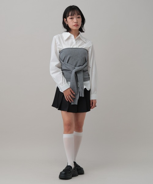 3.3 Field Trip (3.3フィールドトリップ)の「3.3 Field Trip/ビスチェ付きシャツ(シャツ/ブラウス・レディース・サックスブルー/ホワイト・FREE)」の10枚目の写真