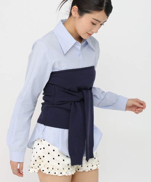 3.3 Field Trip (3.3フィールドトリップ)の「3.3 Field Trip/ビスチェ付きシャツ(シャツ/ブラウス・レディース・サックスブルー/ホワイト・FREE)」の20枚目の写真