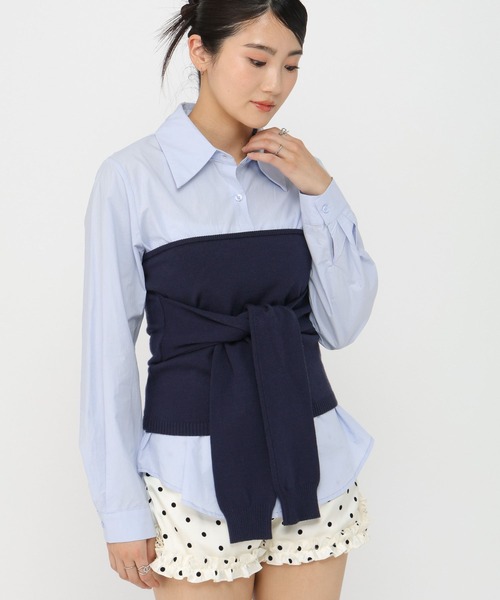 3.3 Field Trip (3.3フィールドトリップ)の「3.3 Field Trip/ビスチェ付きシャツ(シャツ/ブラウス・レディース・サックスブルー/ホワイト・FREE)」の18枚目の写真