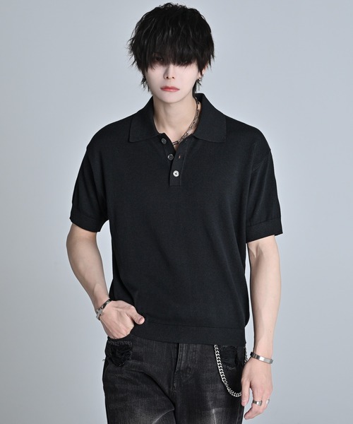 ADRER（アドラー）の「Compact Short Sleeve Knit Polo / コンパクト ショートスリーブ ニット ポロ（ポロシャツ・メンズ・チャコールグレー/ブラック/ブラウン・L/M/S/XS）」の2枚目の写真