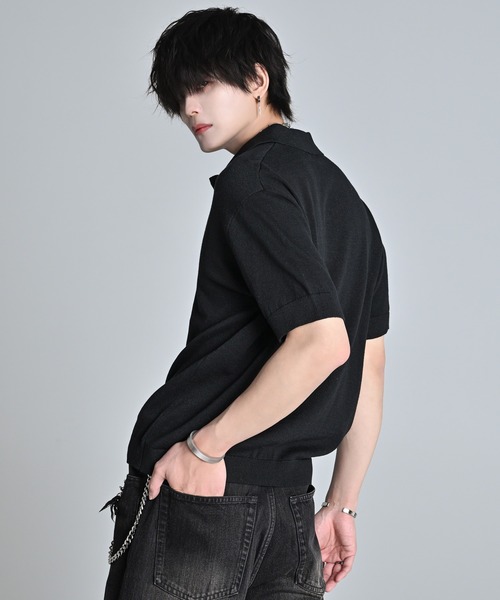 ADRER（アドラー）の「Compact Short Sleeve Knit Polo / コンパクト ショートスリーブ ニット ポロ（ポロシャツ・メンズ・チャコールグレー/ブラック/ブラウン・L/M/S/XS）」の8枚目の写真