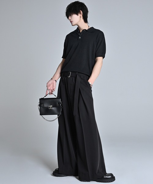 ADRER（アドラー）の「Compact Short Sleeve Knit Polo / コンパクト ショートスリーブ ニット ポロ（ポロシャツ・メンズ・チャコールグレー/ブラック/ブラウン・L/M/S/XS）」の7枚目の写真